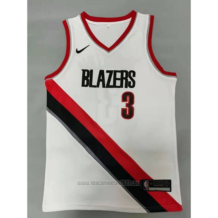 Camiseta Portland Trail Blazers C.j. McCollum #3 Association 2020-21 Blanco